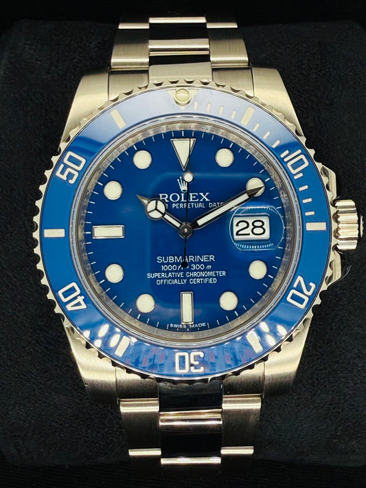 Rolex Submariner Date “Smurf” Blue Dial White Gold 116619LB