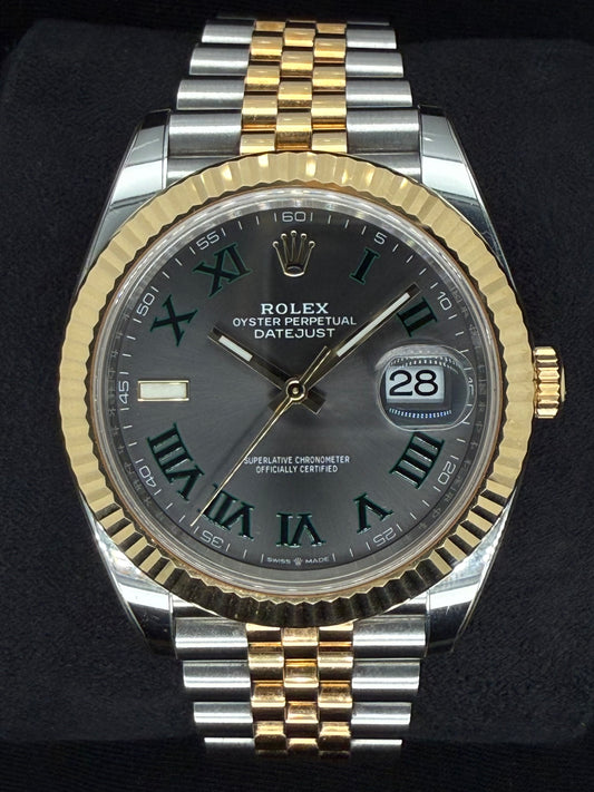 Rolex Datejust 41 Two Tone Yellow Gold Wimbledon Dial 126333