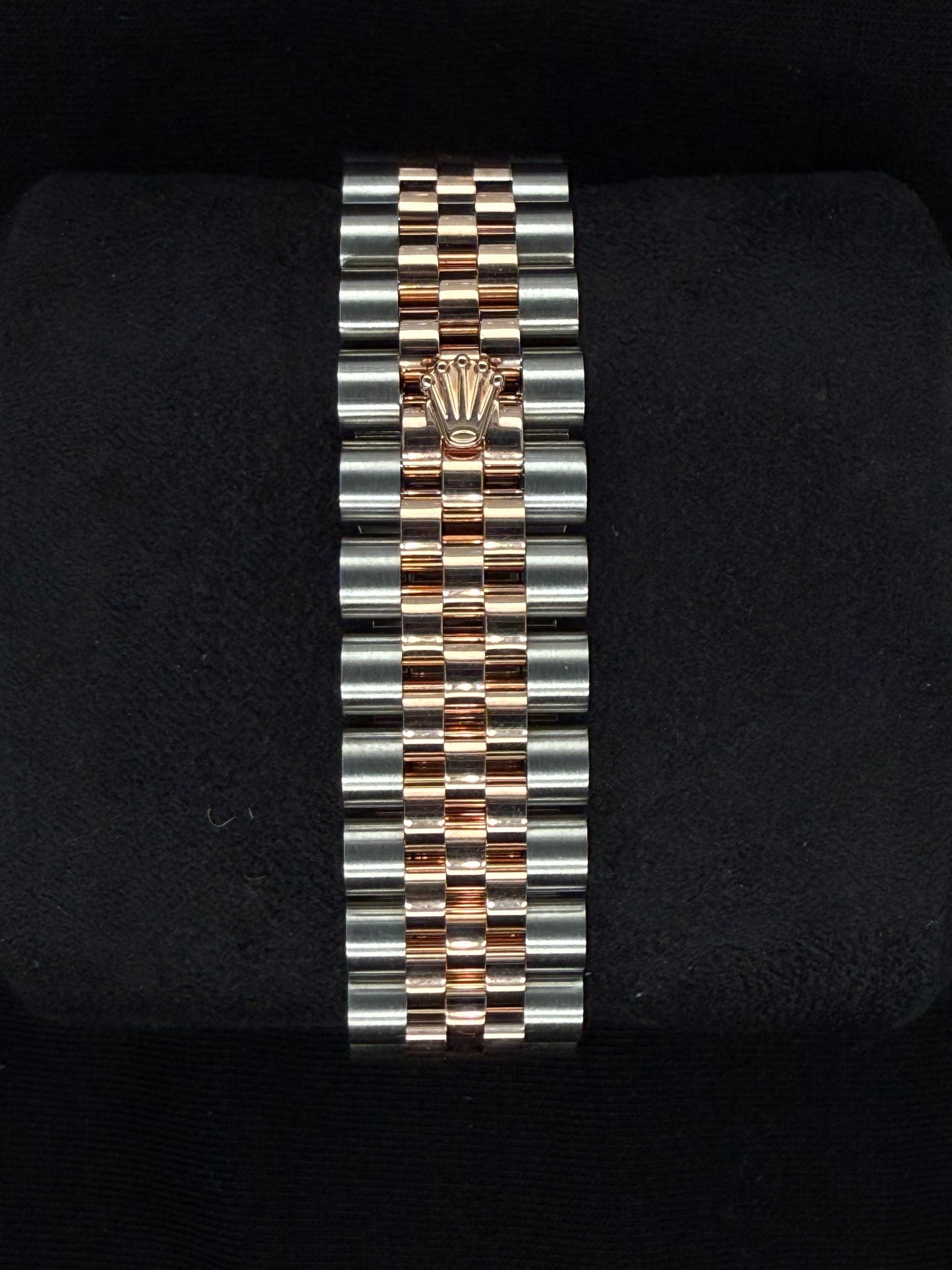Rolex Datejust 31 Sundust Pink ‘Sticks’ Dial Jubilee Two Tone Rose Gold 278271 clasp