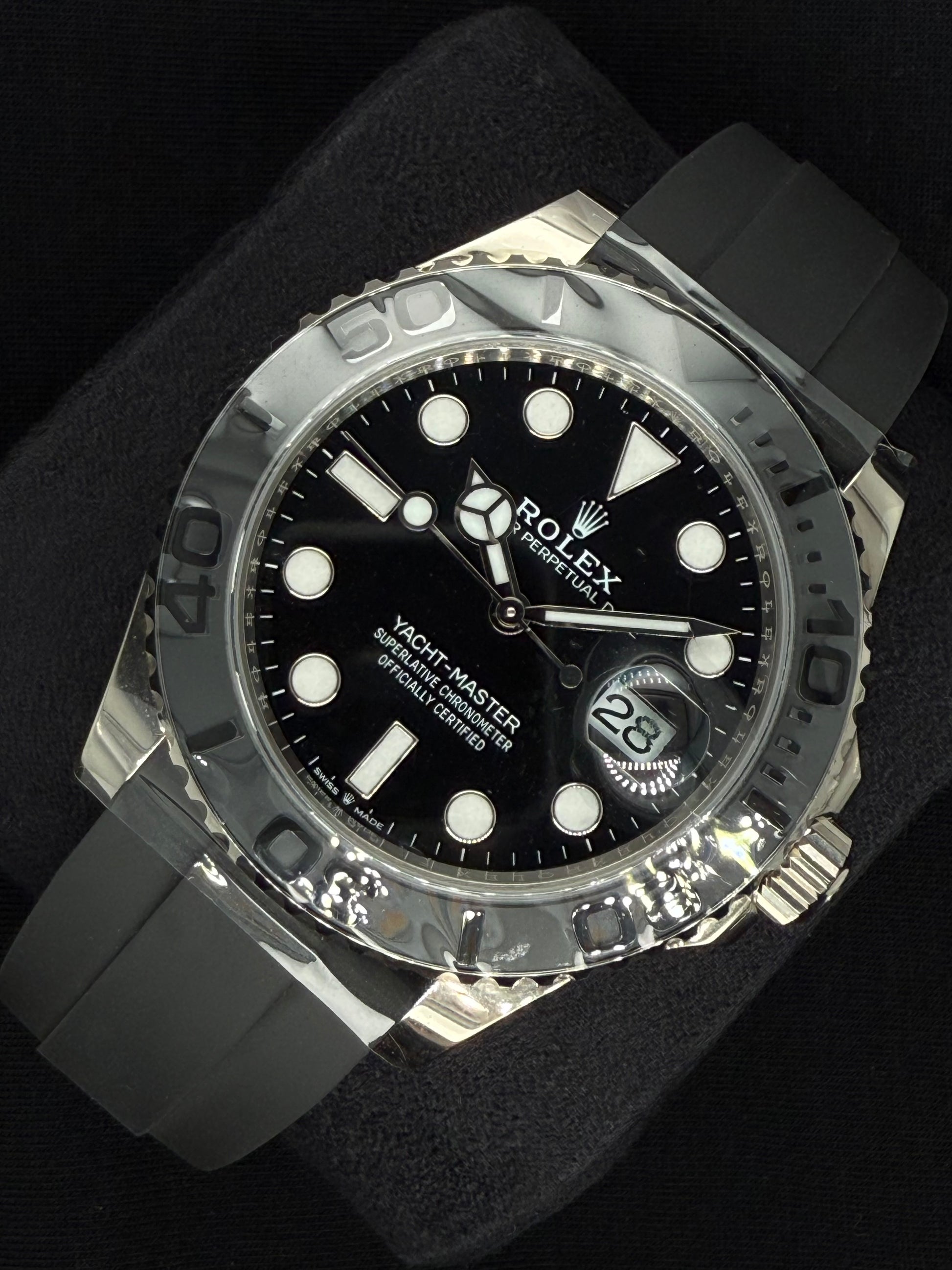 Rolex Yacht-Master 42 Black Dial 18ct White Gold Oysterflex 226659 right