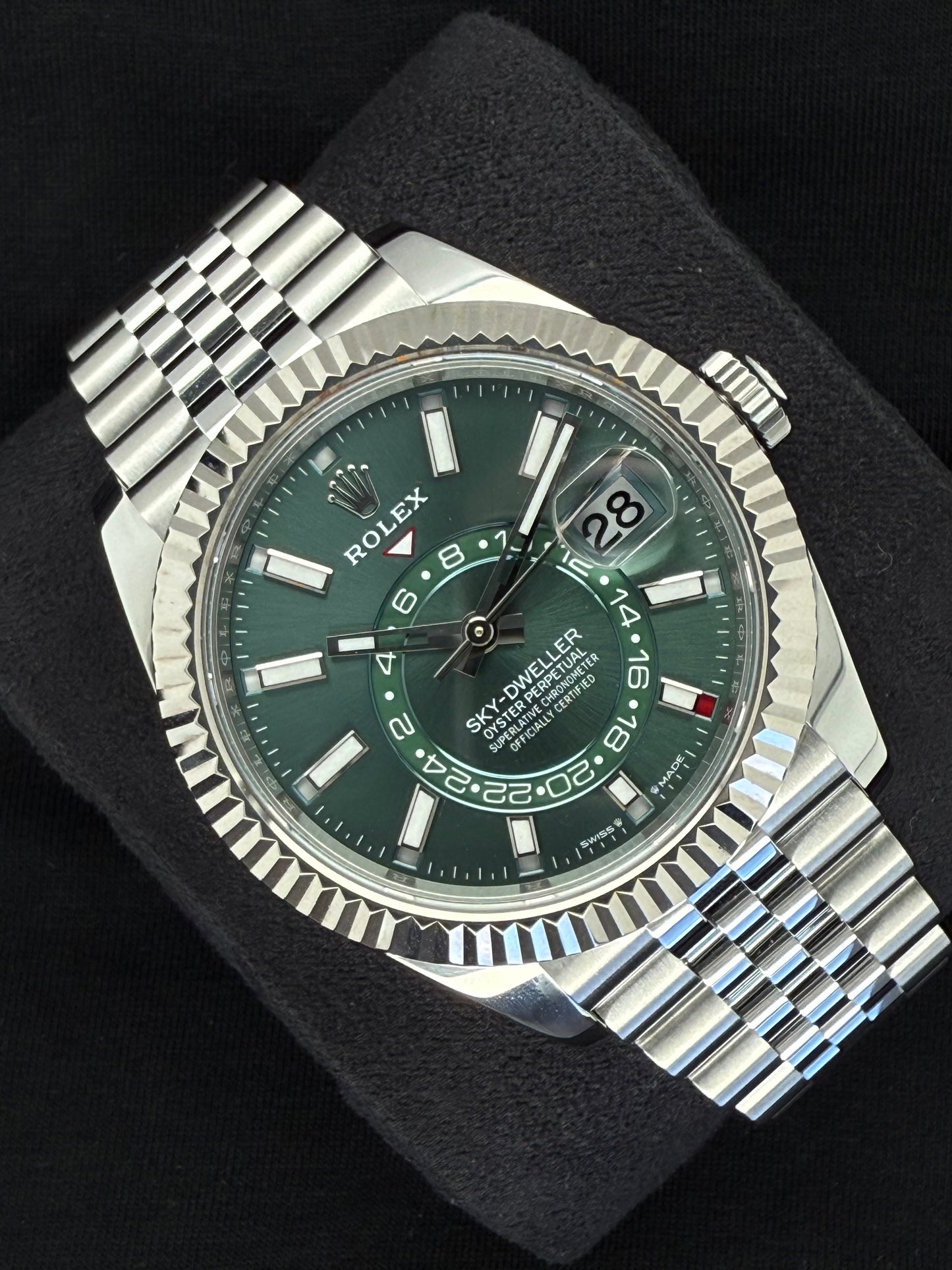 Rolex Sky-Dweller Mint Green Dial Jubilee 336934 Left