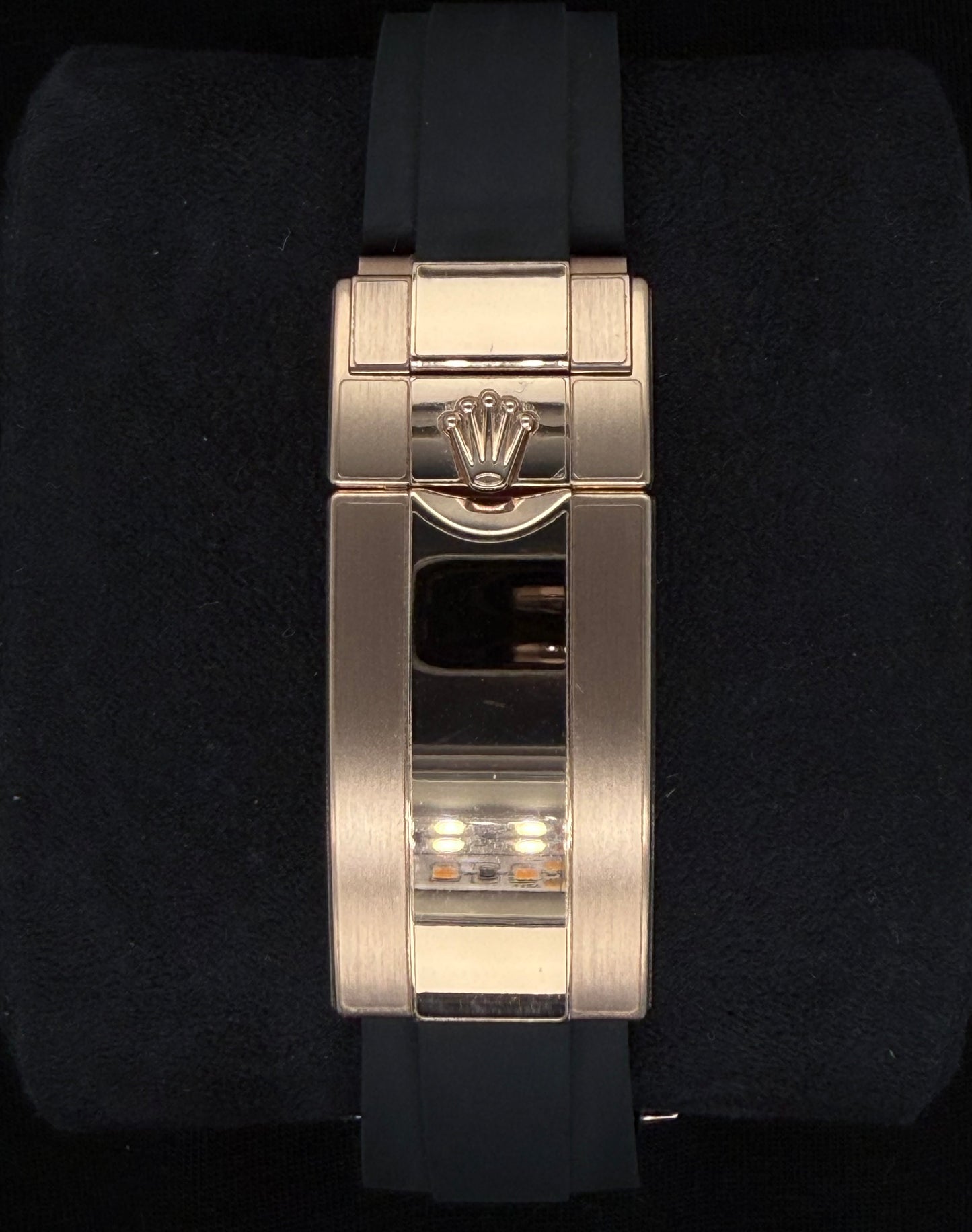 Rolex Yacht-Master 40 Black Dial Everose Gold Oysterflex 126655 Clasp