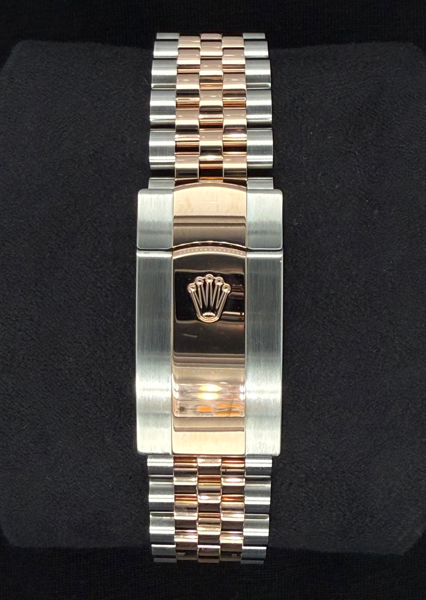 Rolex Datejust 36 Two Tone Rose Gold Slate Roman Diamond Dial 126231 Clasp