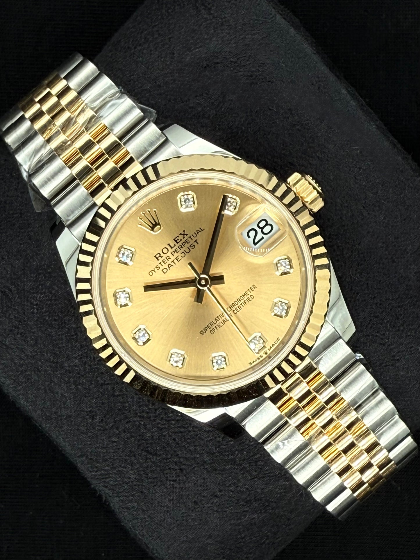 Rolex Datejust 31 Champagne Diamond Dial Jubilee Two Tone 278273 left