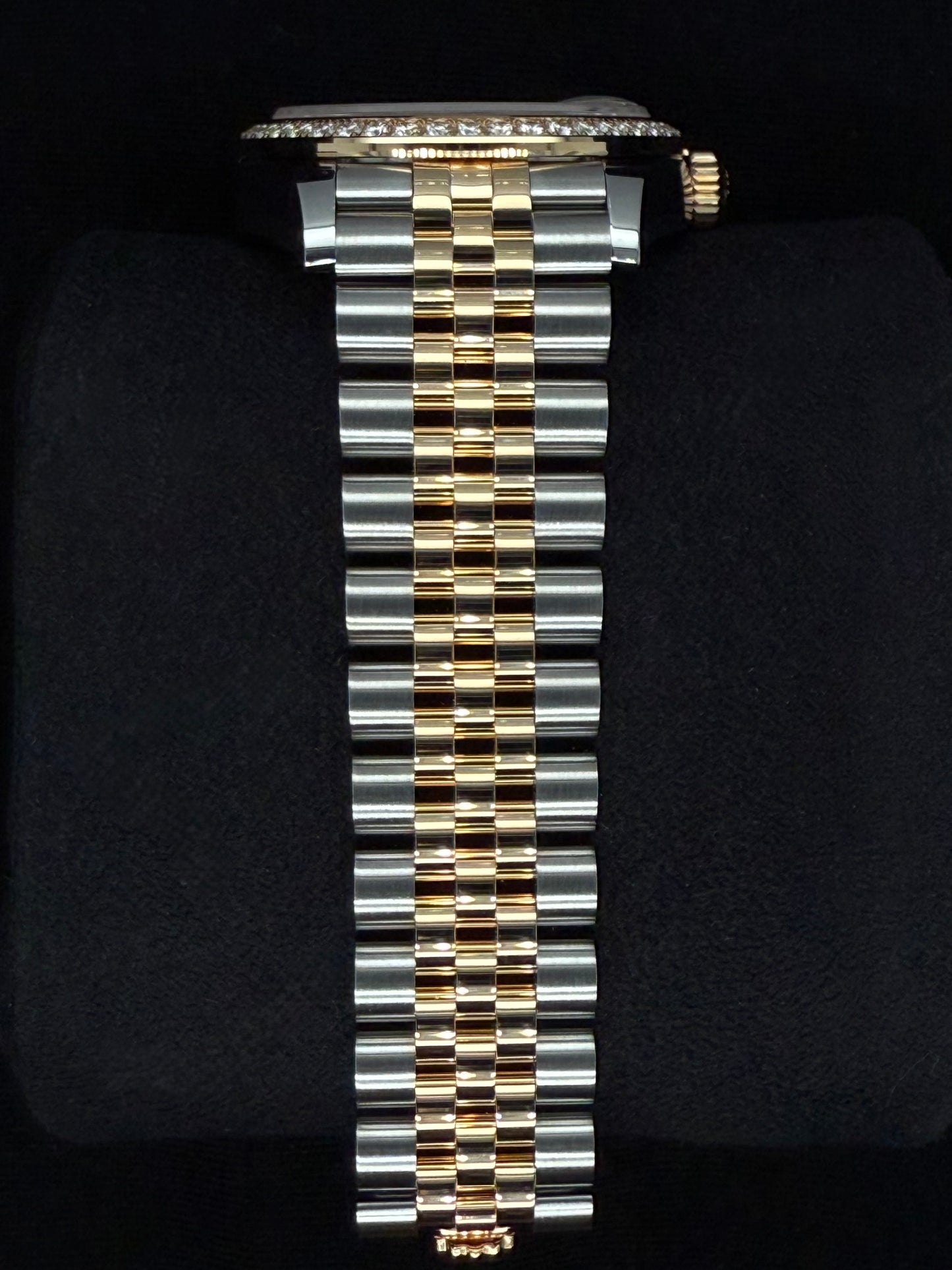 Rolex Datejust 31 "MOP" Black Mother of Pearl Dial with Factory-Set Diamond Bezel 278383RBR bracelet