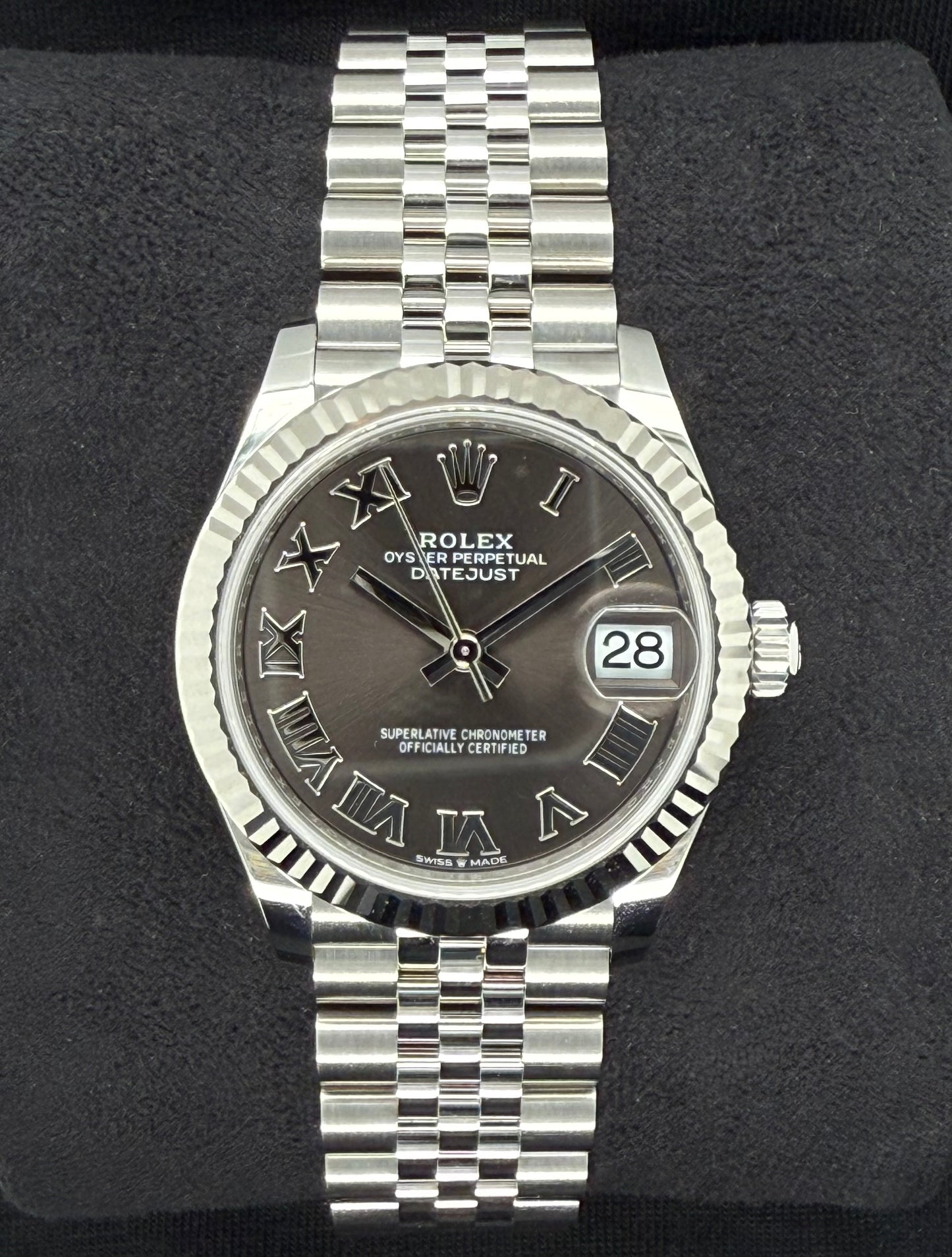 Rolex Datejust 31 Dark Grey Roman Dial Jubilee 278274
