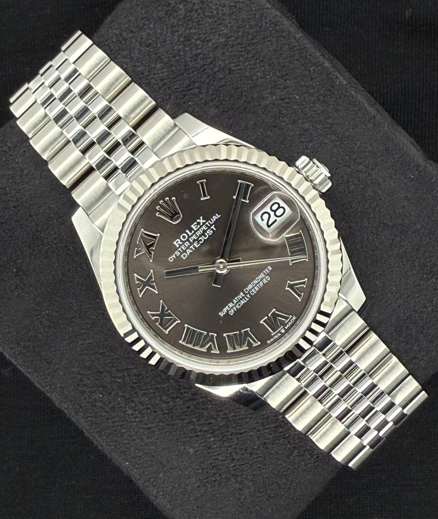 Rolex Datejust 31 Dark Grey Roman Dial Jubilee 278274 Left