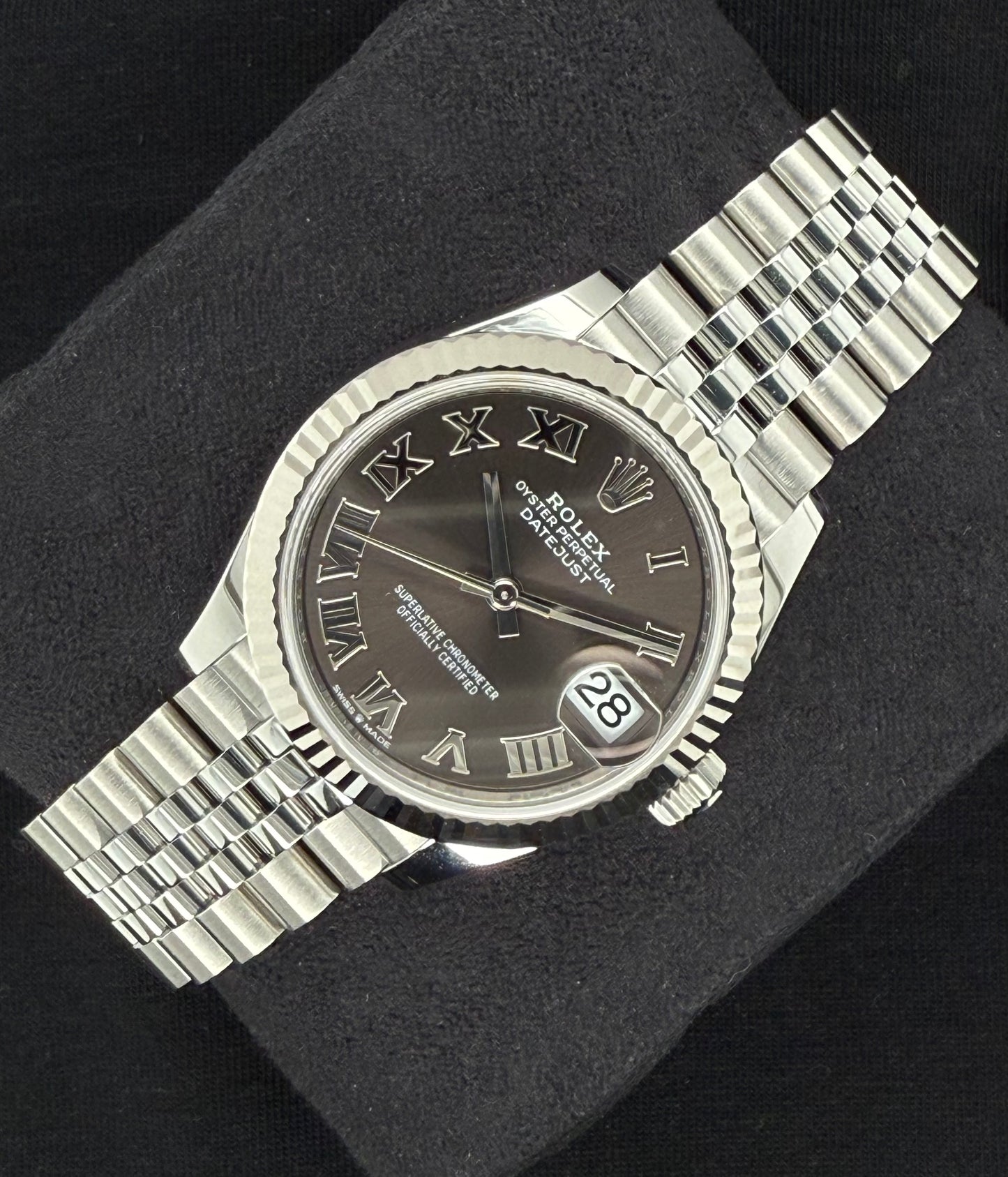 Rolex Datejust 31 Dark Grey Roman Dial Jubilee 278274 Right