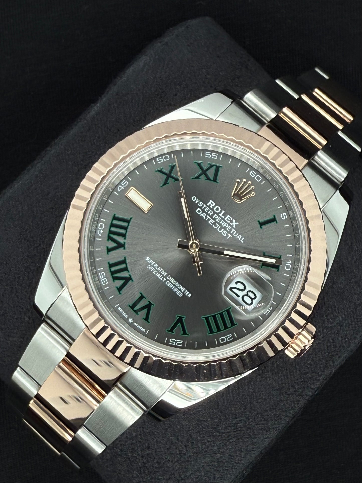 Rolex Datejust 41 Two Tone Everose Gold Wimbledon 126331 right