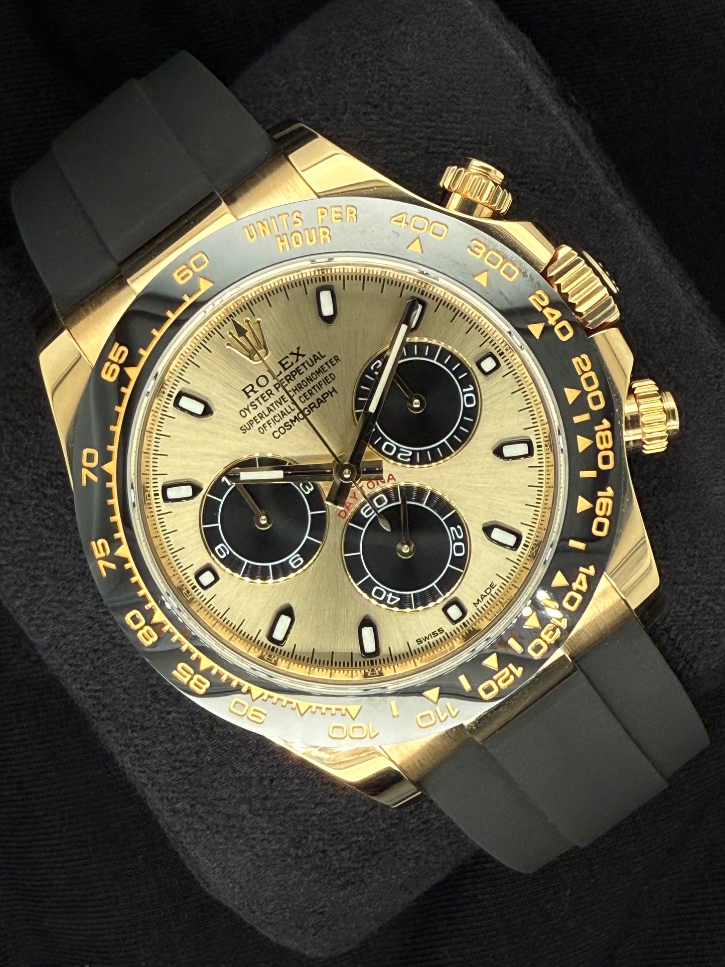 Rolex Daytona ‘Pikachu’ Champagne Dial Yellow Gold Oysterflex 116518LN | 2023 | 40mm
