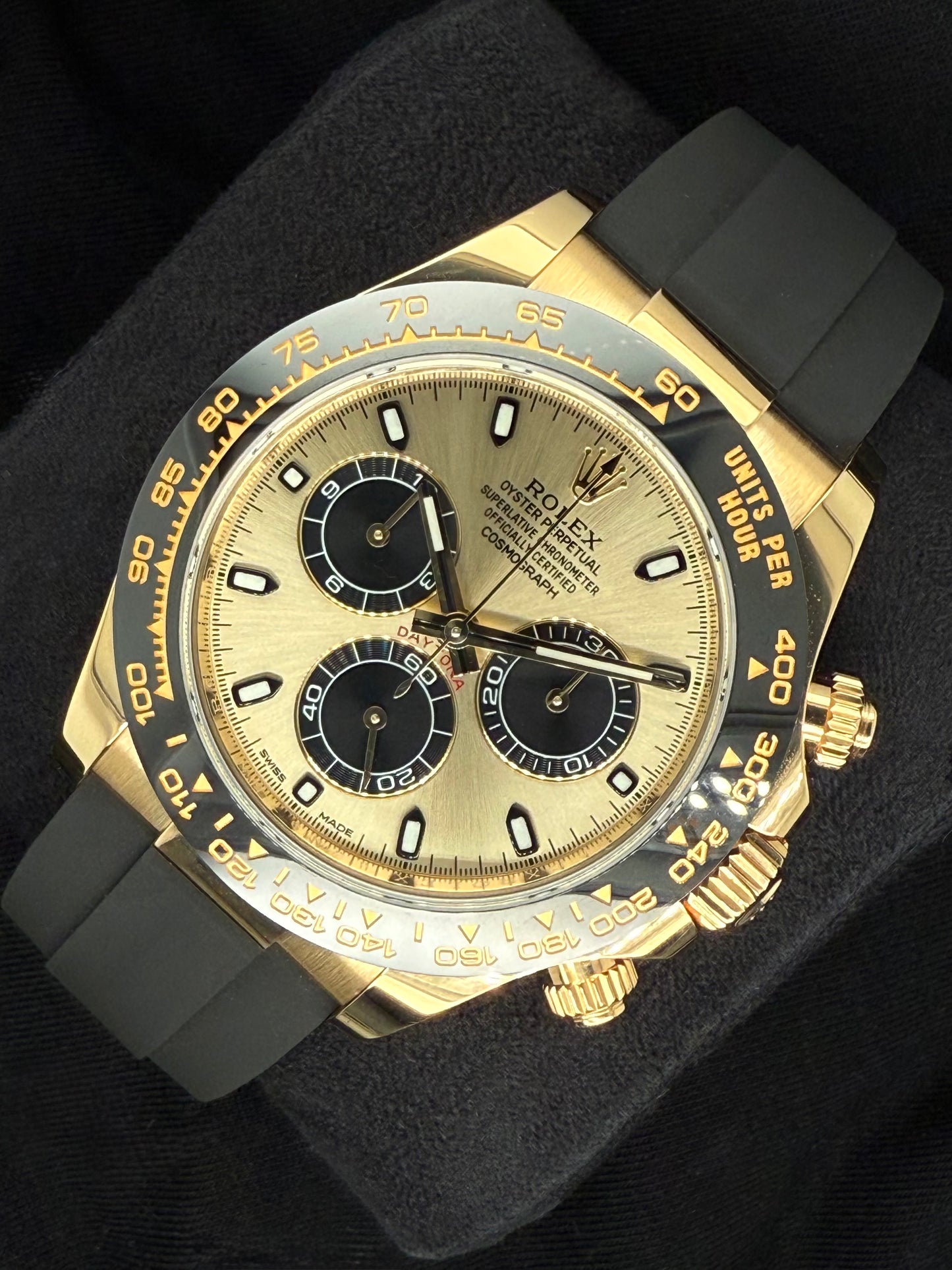 Rolex Daytona ‘Pikachu’ Champagne Dial Yellow Gold Oysterflex 116518LN | 2023 | 40mm