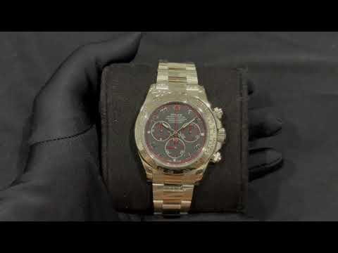 Rolex Daytona Cosmograph Black/Red Racing Arabic Dial White Gold 116509 video