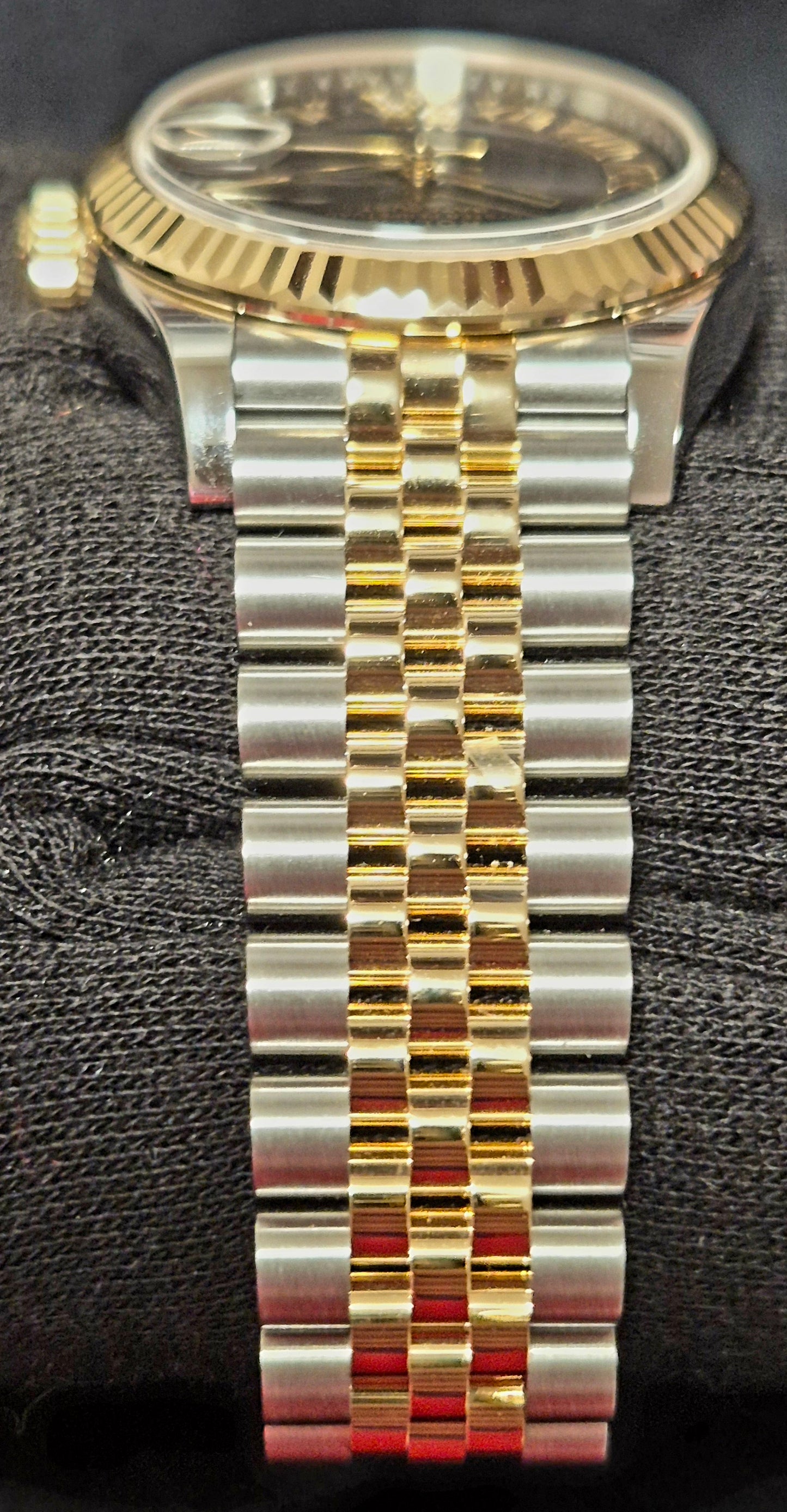 Rolex Datejust 31 Two Tone Yellow Gold Dark Grey Roman Numeral Diamond Dial Jubilee 278273 Bracelet