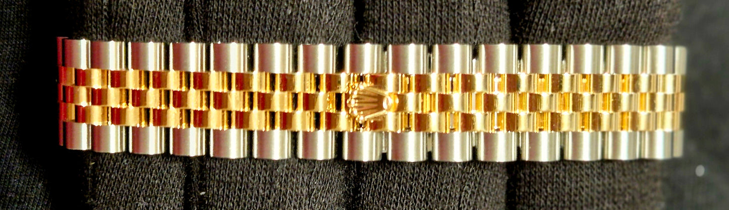 Rolex Datejust 31 Two Tone Yellow Gold Dark Grey Roman Numeral Diamond Dial Jubilee 278273 clasp