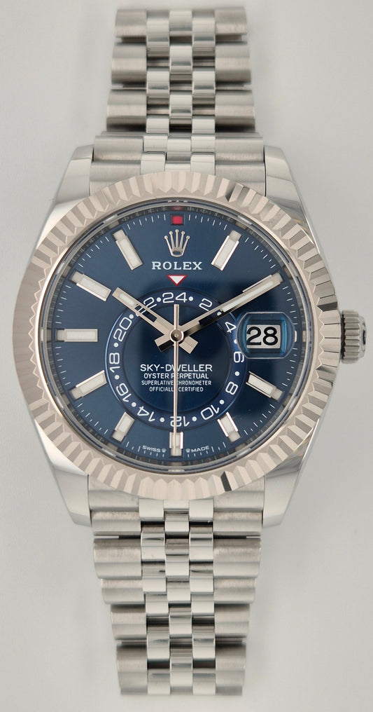 Rolex Sky-Dweller Oystersteel and White Gold Blue Dial 326934  front