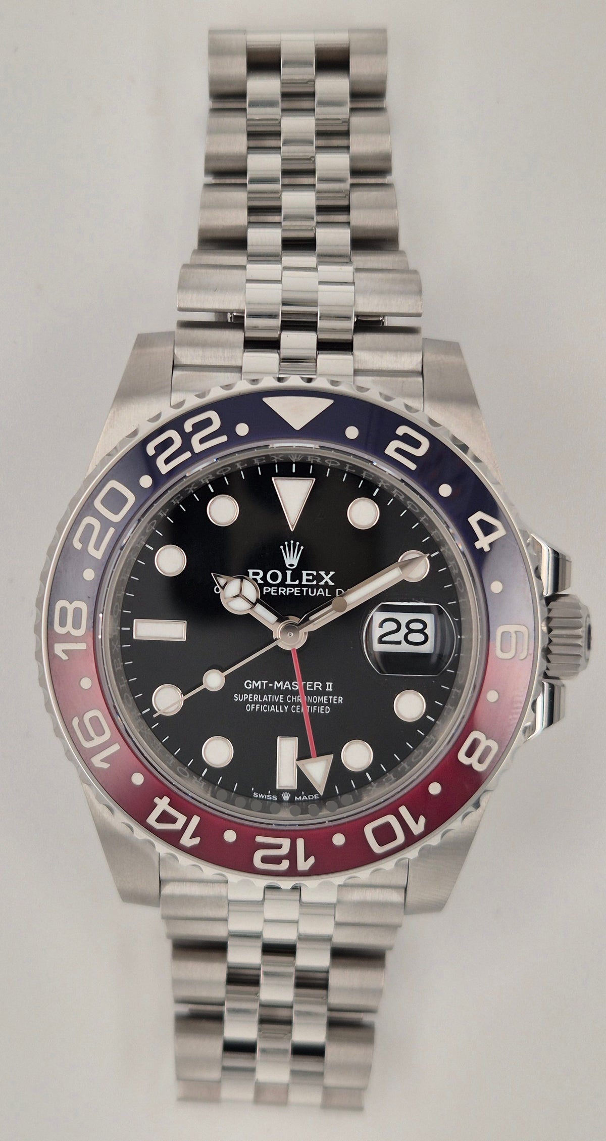 Rolex GMT-Master II Pepsi Jubilee 126710BLRO front