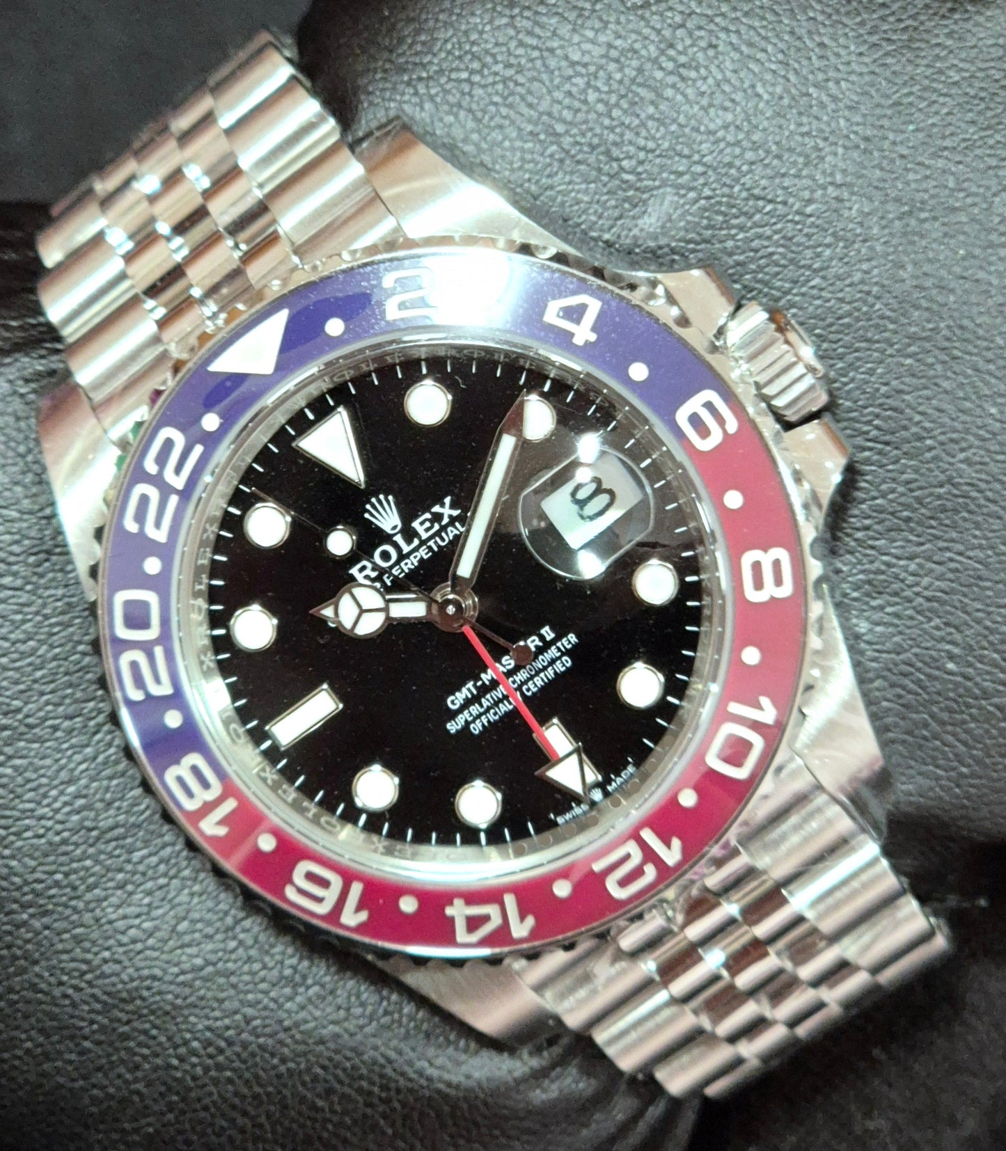 Rolex GMT-Master II Pepsi Jubilee 126710BLRO front front left