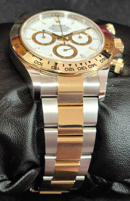 Rolex Cosmograph Daytona Two Tone White with Gold Index Dial 126503 bracelet