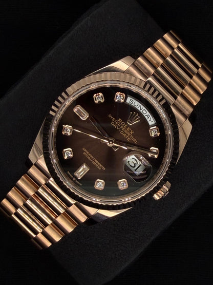 Rolex Day-Date 36 Brown Ombré Diamond Everose Gold 128235 | 2022 | 36mm