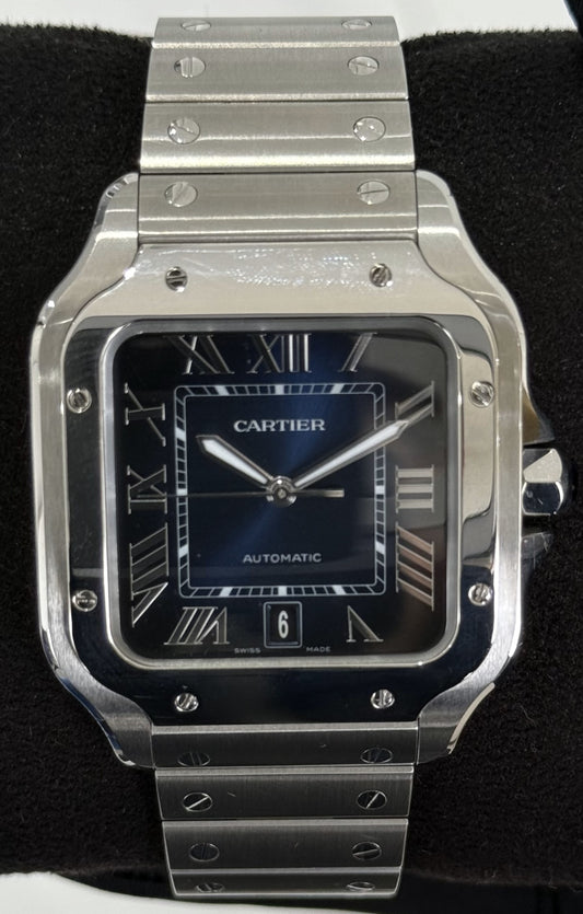 Cartier Santos De Cartier Large Size Blue Dial WSSA0030 front