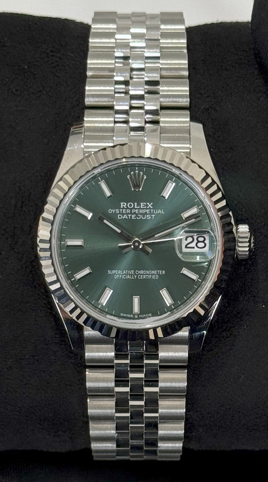 Rolex Datejust 31 Mint Green Dial Jubilee 278274 front