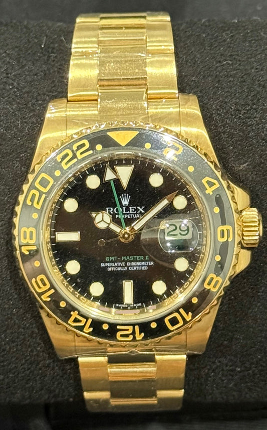 Rolex GMT-Master II 'Green Arrow' Yellow Gold 116718LN | 2008 | 40mm