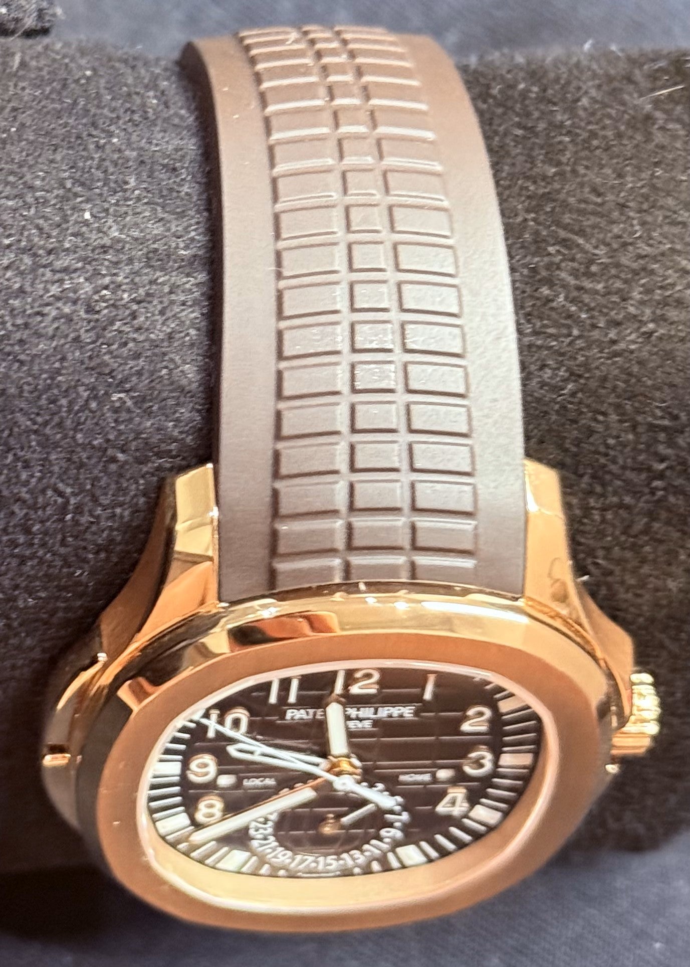 Patek Philippe Aquanaut Rose Gold Travel Time Brown Dial 5164R-001