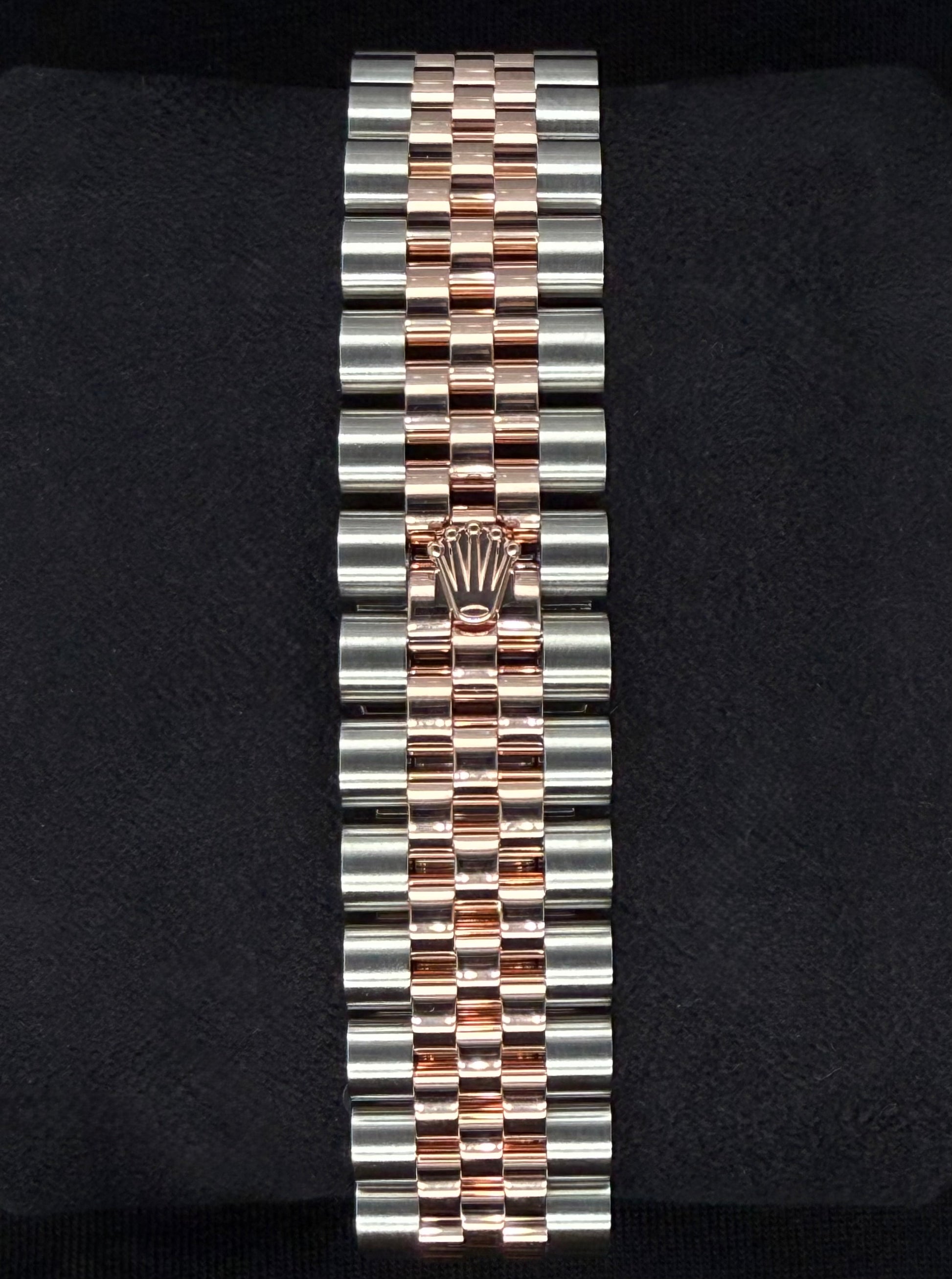 Rolex Datejust 31 Two Tone Everose Gold Silver Diamond Dial 278271 clasp