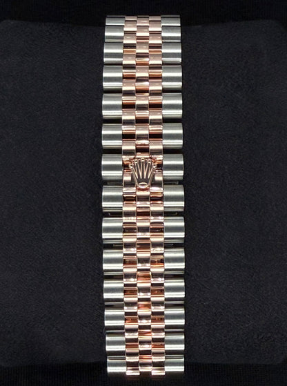 Rolex Datejust 31 Two Tone Everose Gold Silver Diamond Dial 278271 clasp