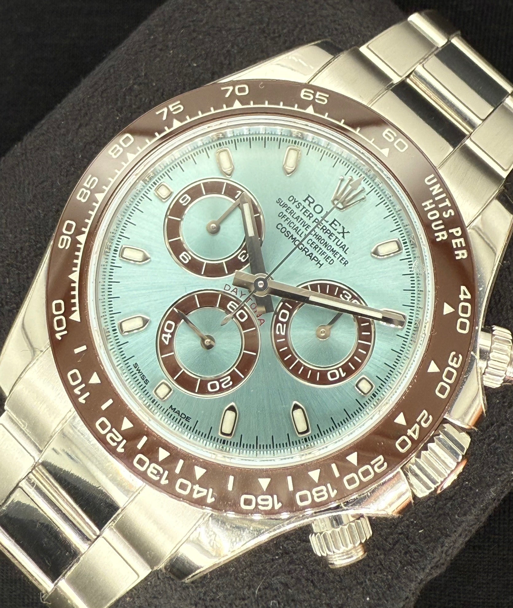 Rolex Daytona Platinum Ice Blue Dial 'Platona' 116506 front right