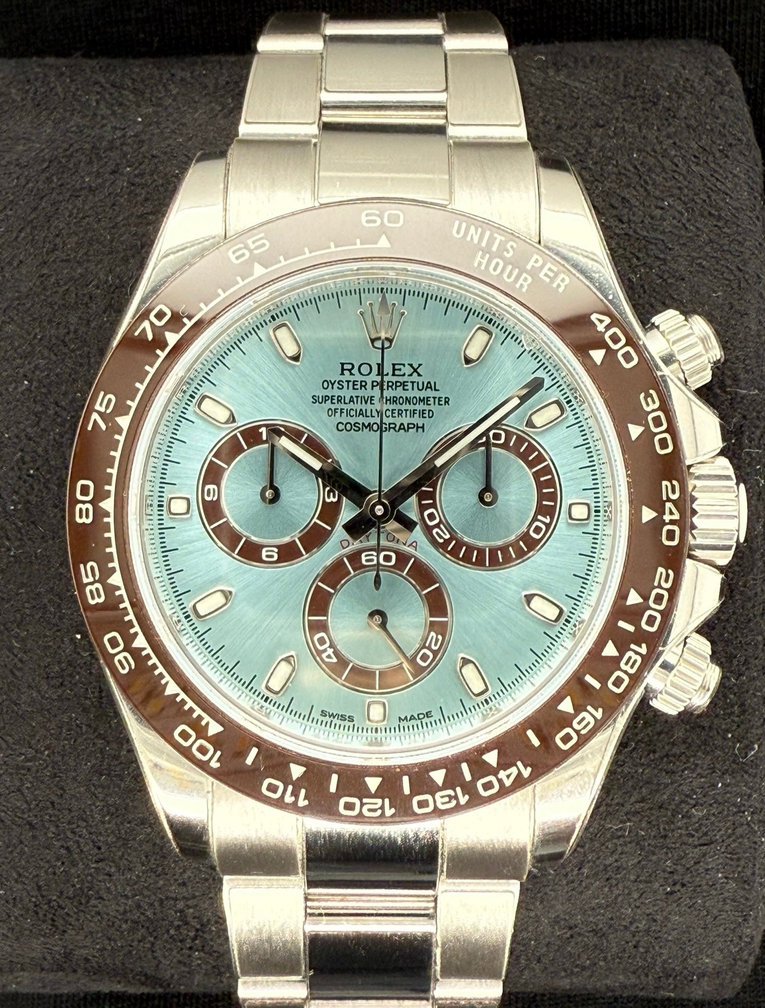 Rolex Daytona Platinum Ice Blue Dial 'Platona' 116506 front