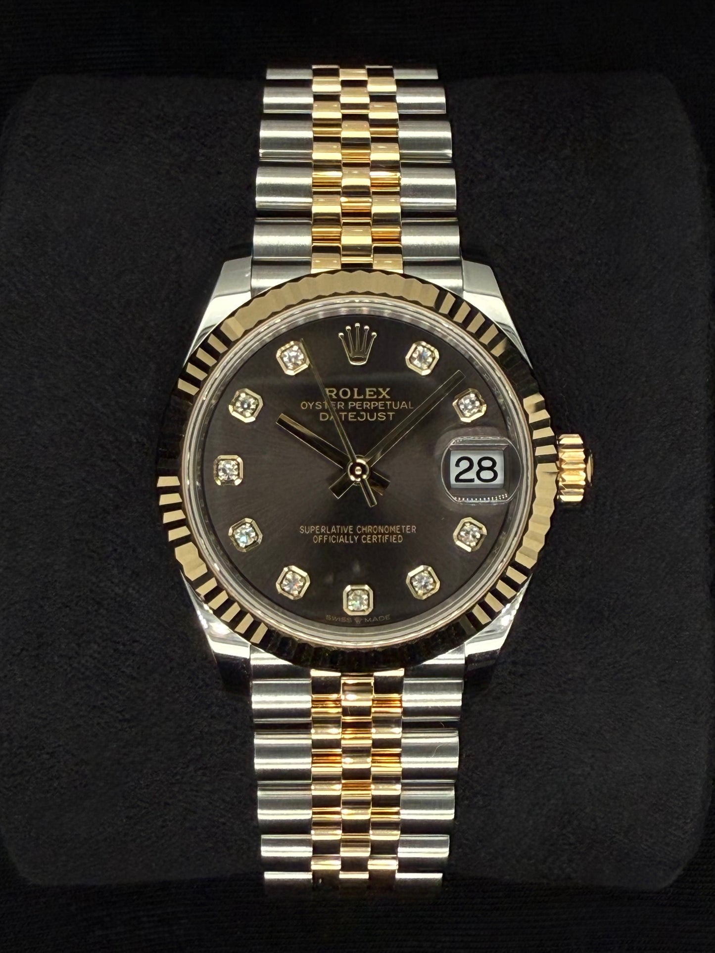 Rolex Datejust 31 Two Tone Yellow Gold Dark Grey Diamond Dial Jubilee 278273 | 2025 | 31mm