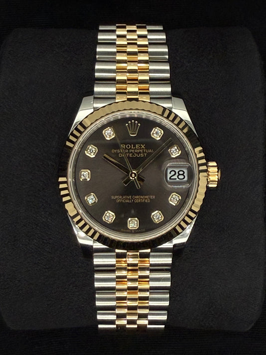 Rolex Datejust 31 Two Tone Yellow Gold Dark Grey Diamond Dial Jubilee 278273 | 2025 | 31mm