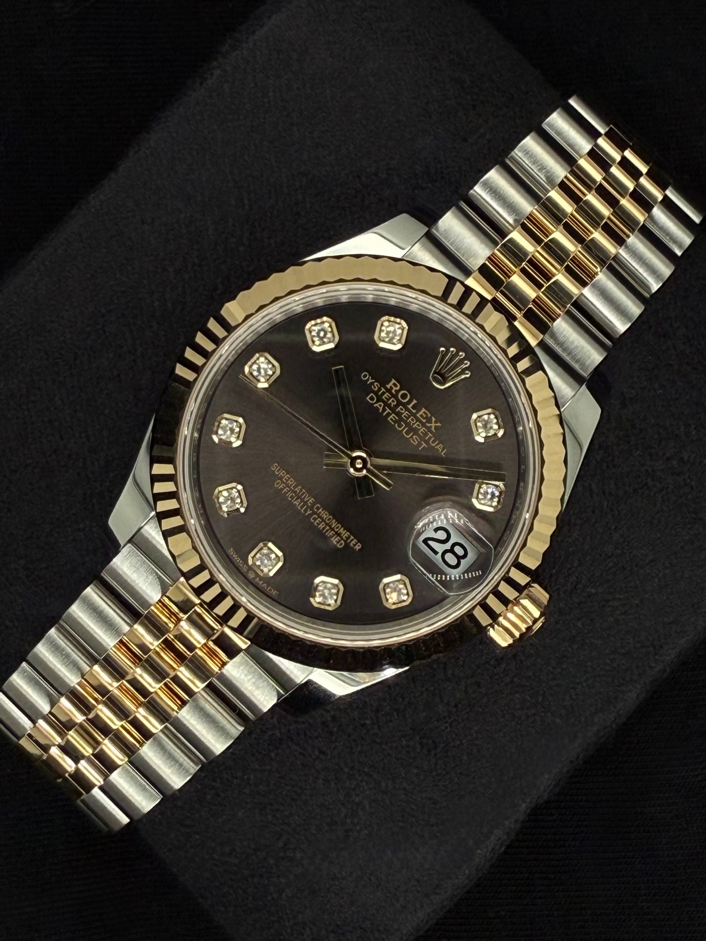Rolex Datejust 31 Two Tone Yellow Gold Dark Grey Diamond Dial Jubilee 278273 | 2025 | 31mm