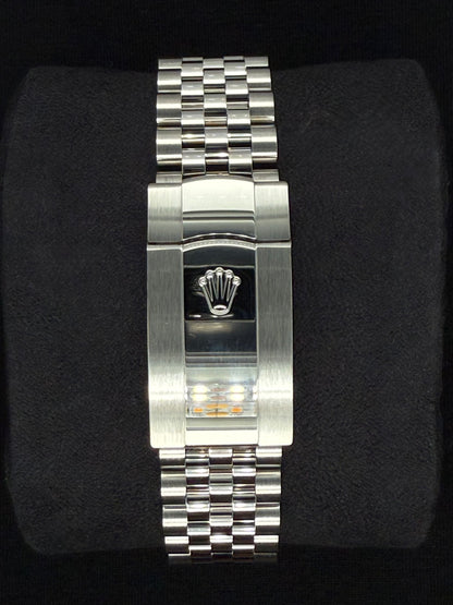 Rolex Datejust 41 Blue ‘Sticks’ Dial Fluted Bezel Jubilee Stainless Steel 126334 clasp