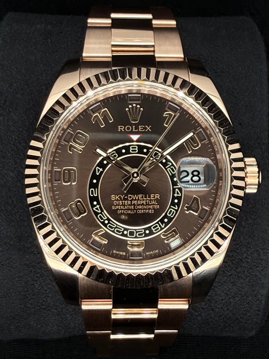 Rolex Sky-Dweller 18ct Rose Gold Chocolate Arabic Dial 326935 | 2017 | 42mm