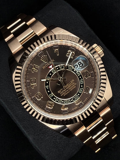 Rolex Sky-Dweller 18ct Rose Gold Chocolate Arabic Dial 326935 | 2017 | 42mm