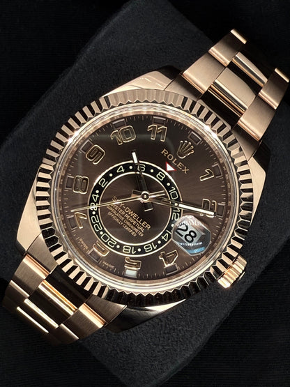 Rolex Sky-Dweller 18ct Rose Gold Chocolate Arabic Dial 326935 | 2017 | 42mm