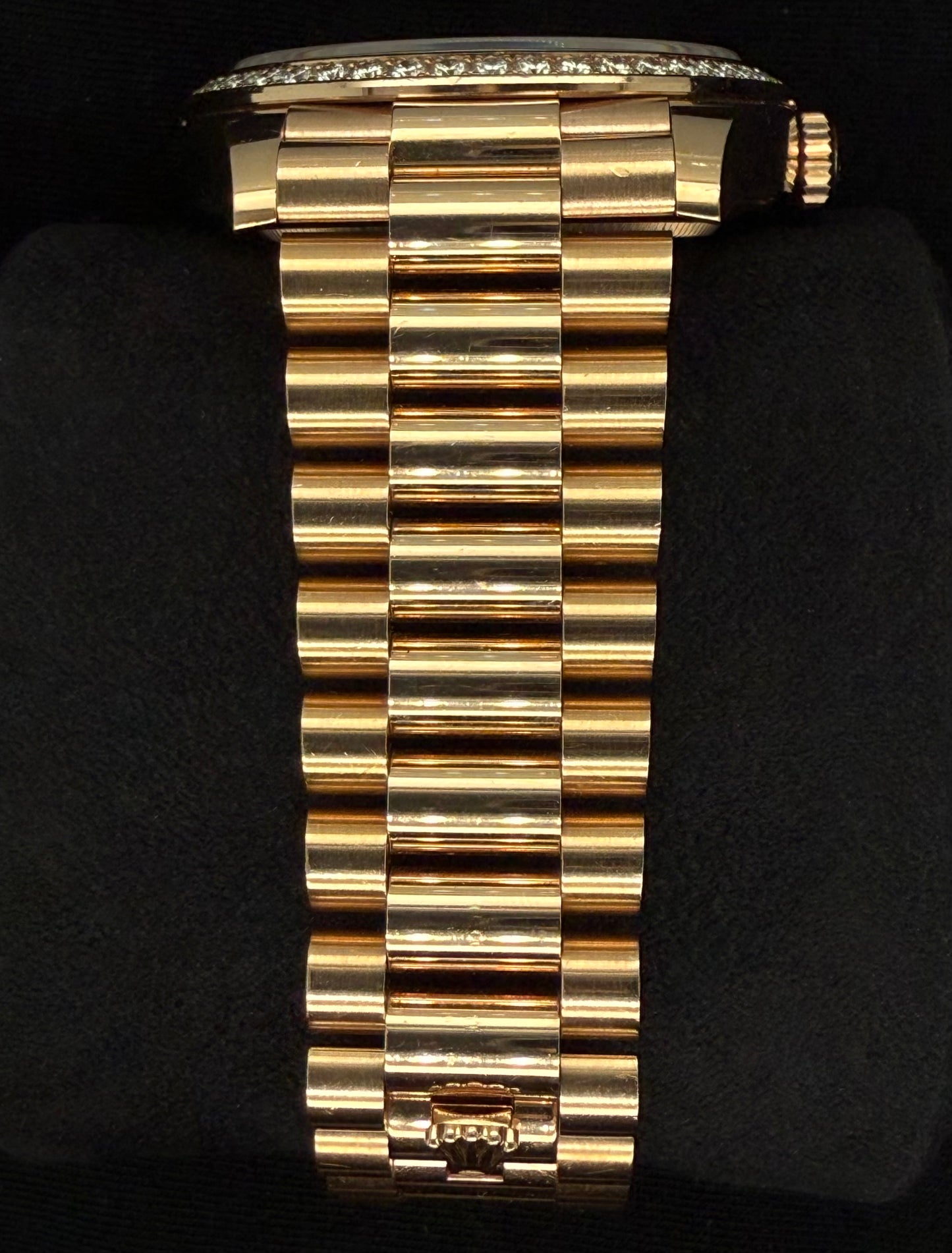Rolex Day-Date 40 Everose Gold Chocolate Diamond Baguette Dial with Factory Diamond Bezel 228345RBR bracelet 2