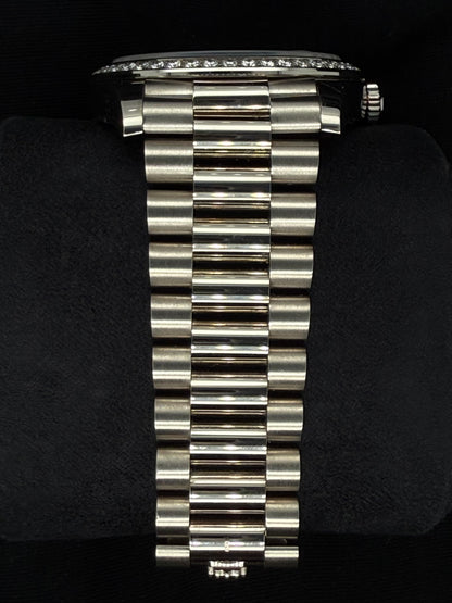 Rolex Day-Date 40 White Gold with Factory Set Diamond Pavé Dial with Baguette Diamonds and Sapphires and Diamond-Set Bezel 228349RBR bracelet 2