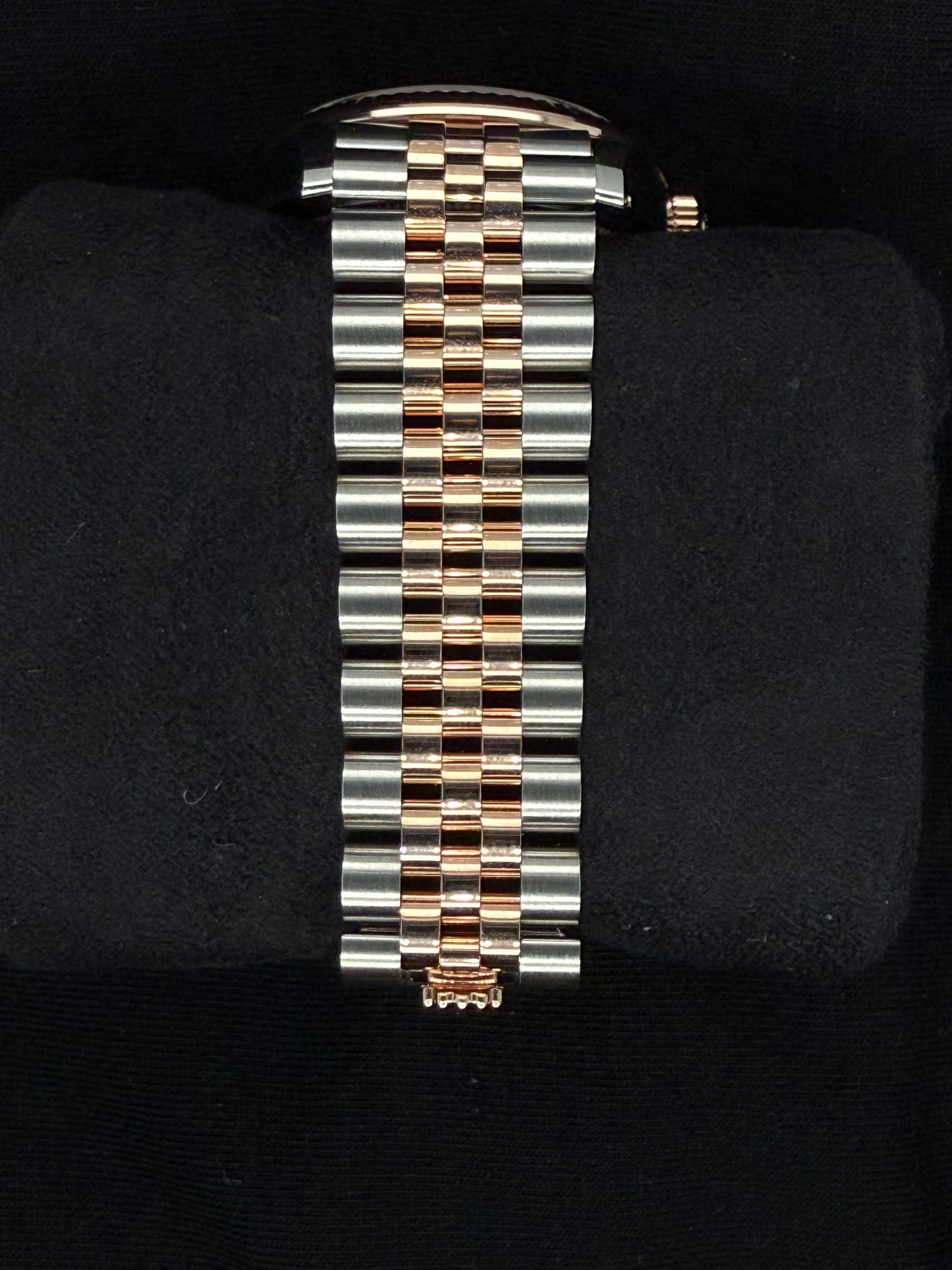 Rolex Datejust 31 Sundust Pink ‘Sticks’ Dial Jubilee Two Tone Rose Gold 278271 bracelet