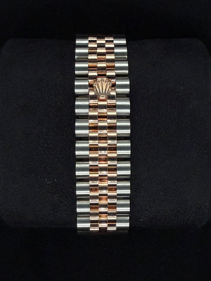 Rolex Datejust 31 Sundust Pink ‘Sticks’ Dial Jubilee Two Tone Rose Gold 278271 clasp