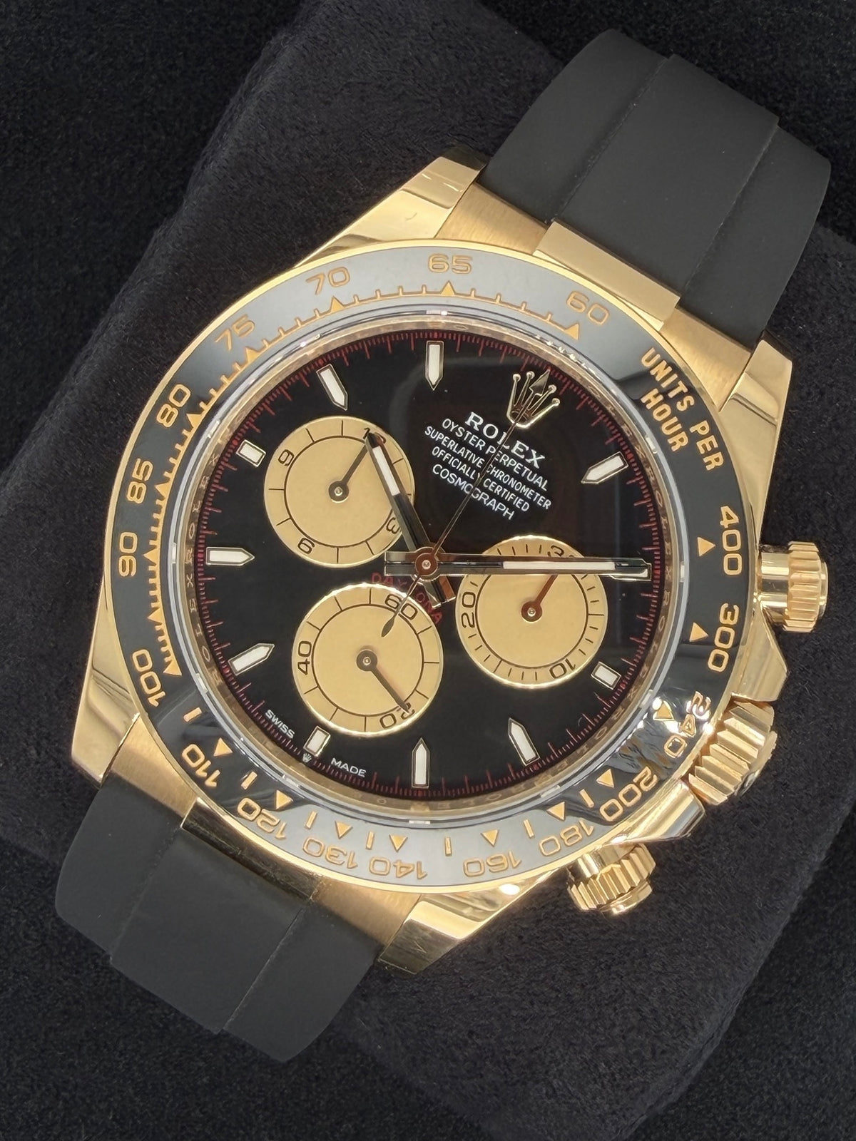 Rolex Cosmograph Daytona Yellow Gold 'Paul Newman' Black Dial with Gold Sub-Dials Oysterflex 126518LN | 2025