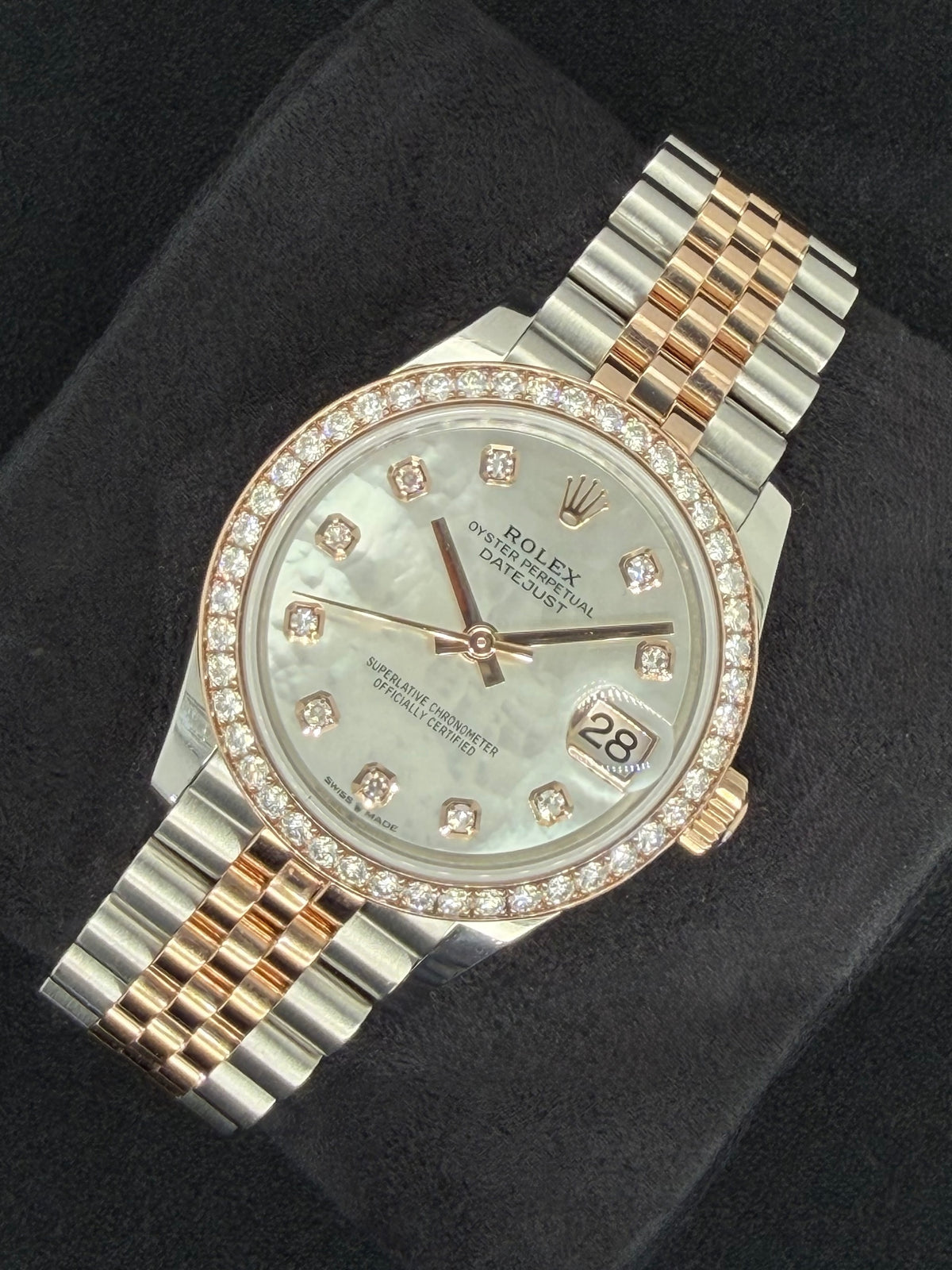 Rolex Datejust 31 "MOP" Mother of Pearl Dial with Factory-Set Diamond Bezel 278381RBR | 2022 | 31mm