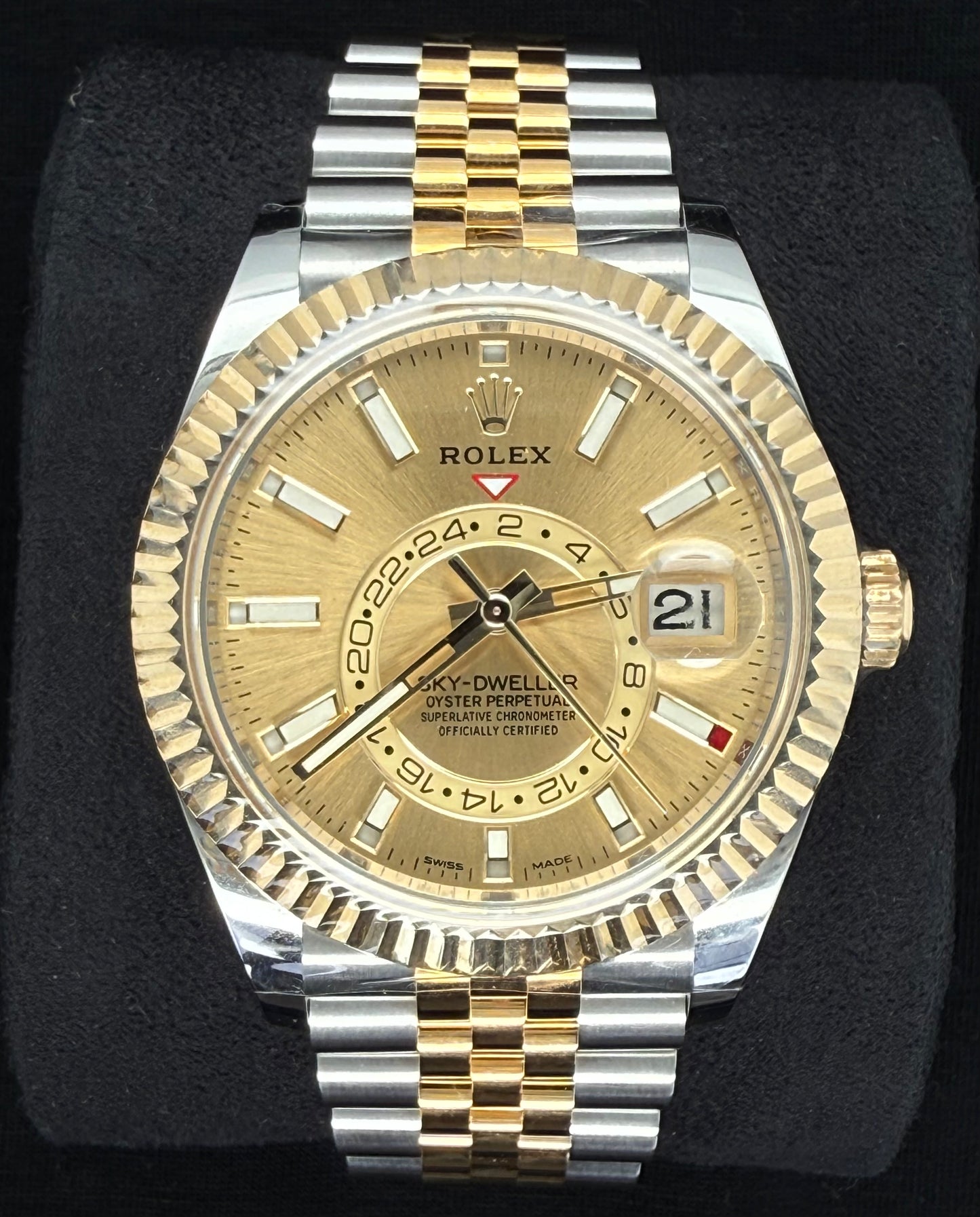 Rolex Sky-Dweller Two Tone Yellow Gold Champagne Dial 326933