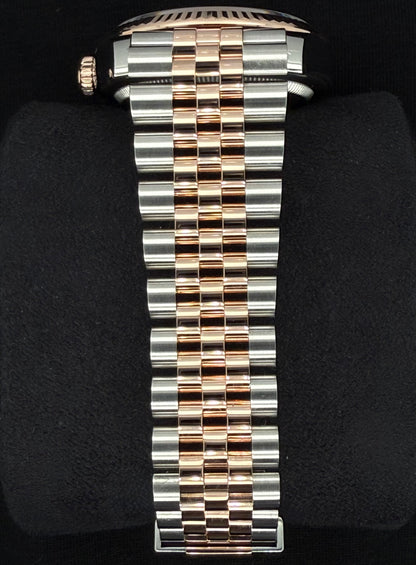 Rolex Datejust 36 Two Tone Rose Gold Slate Roman Diamond Dial 126231 Bracelet 
