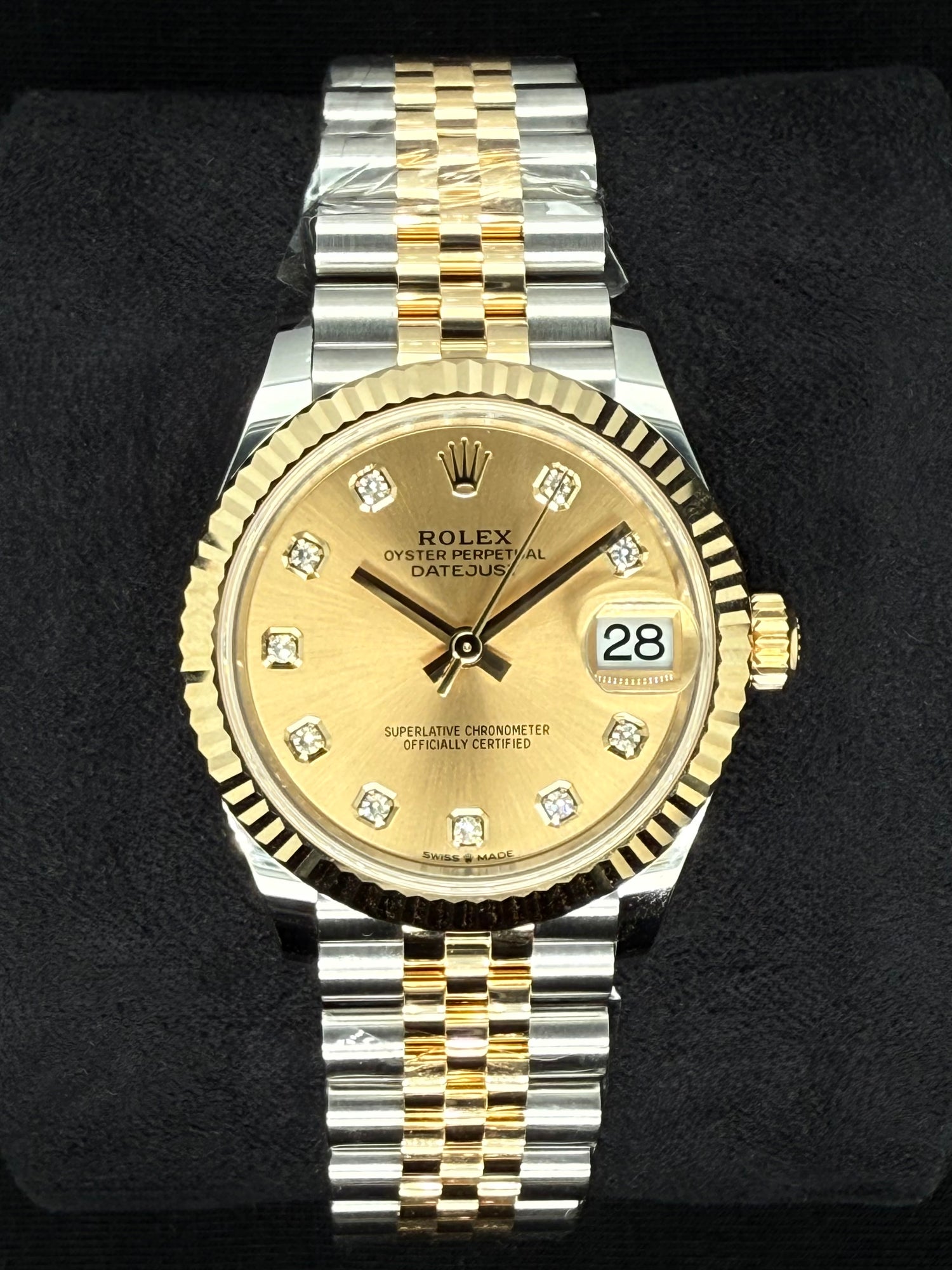 Rolex Datejust 31 Champagne Diamond Dial Jubilee Two Tone 278273 