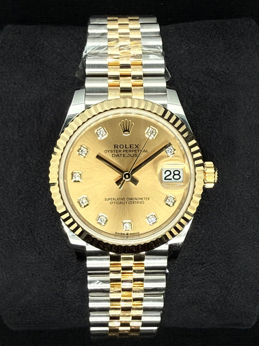 Rolex Datejust 31 Champagne Diamond Dial Jubilee Two Tone 278273 