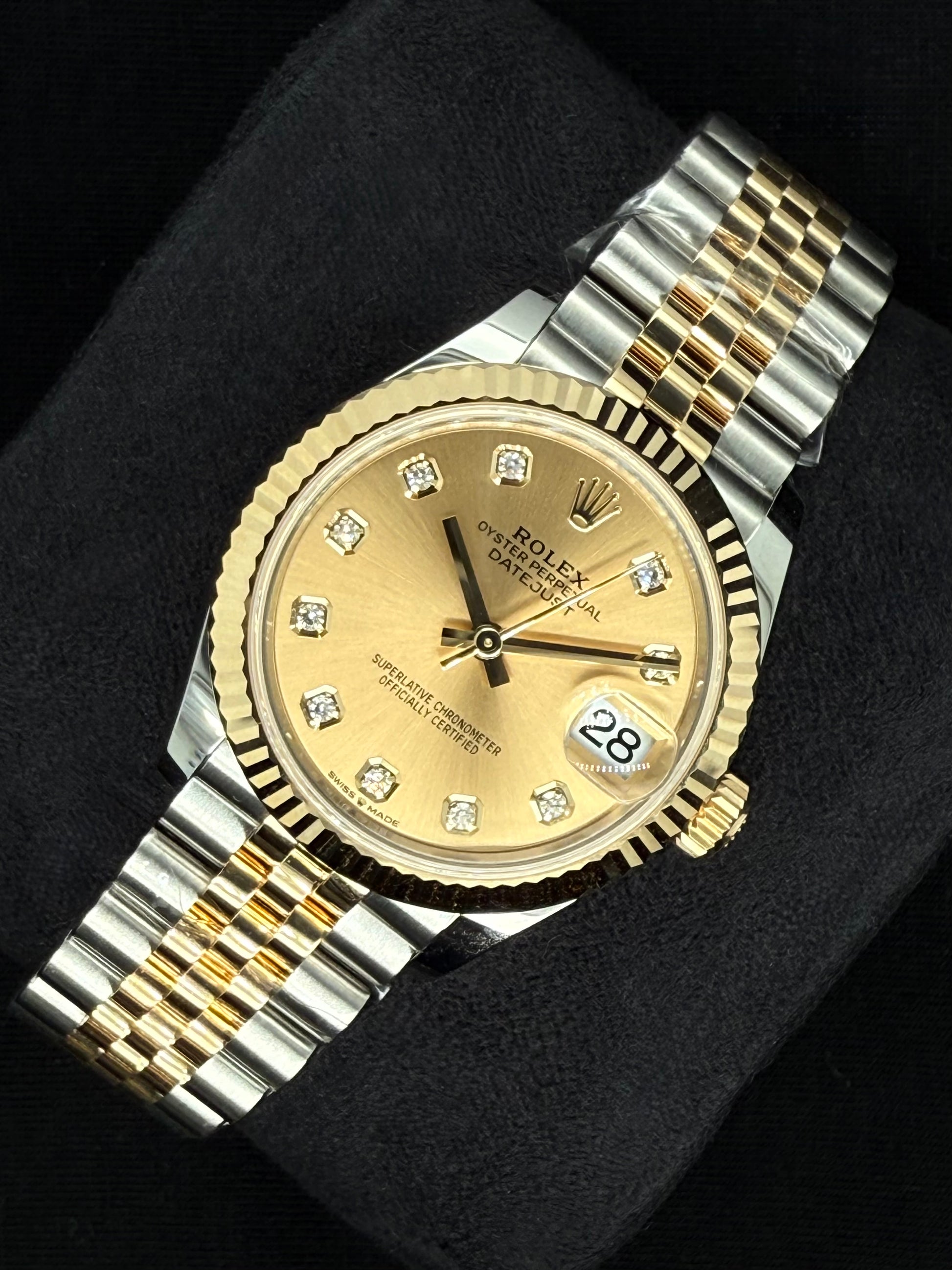 Rolex Datejust 31 Champagne Diamond Dial Jubilee Two Tone 278273 right