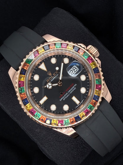 Rolex Yacht-Master 40 Black Dial Everose Gold Oysterflex After-Market Bezel 116655 | 2019 | 40mm
